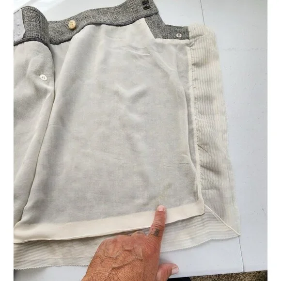 Nina Ricci Skirt Womens Size 36 (28) Gray Alpaca Lined Mini Academia Career Boho - Picture 4 of 13